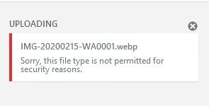 webp error uploading