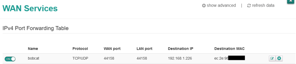 port forwarding sse